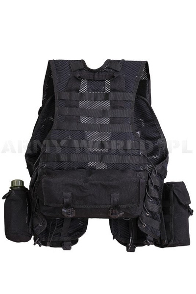 Dutch Modular Military Vest Black + 8 Pouches Original Used