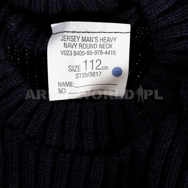 Sweter Wojskowy Brytyjski Jersey Granatowy Oryginał Demobil BDB