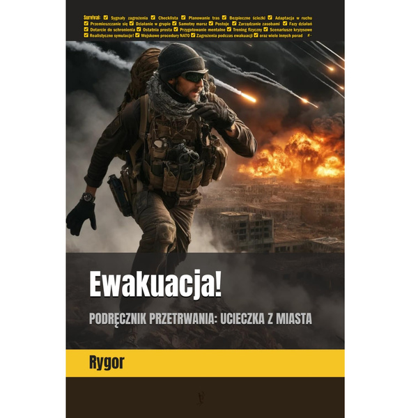 Książka „Ewakuacja!: Podręcznik przetrwania: ucieczka z miasta.” Rygor