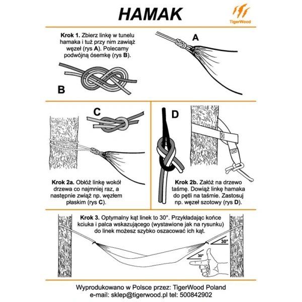 Hamak Obozowy Niedźwiedź XL TigerWood Olive