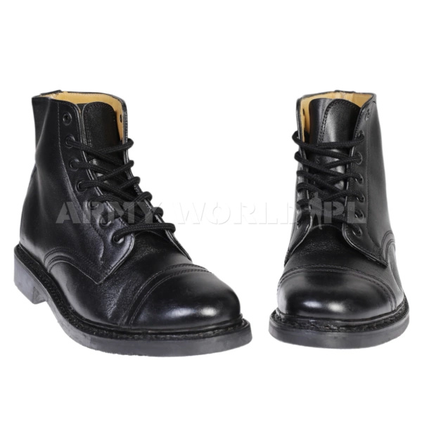 Buty  Za Kostkę Wojskowe Holenderskie Skórzane Czarne Oryginał Demobil DB
