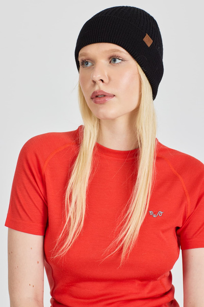 Czapka 100% Wełna Merino (250 g/m²) Icewall Czarna