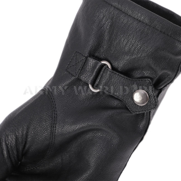 Rękawice Skórzane Z Zatrzaskiem Mil-Tec Czarne (12506002)