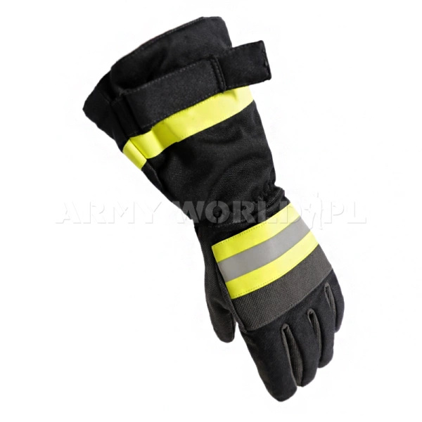 Rękawice Wojskowe Strażackie Lion BW Seiz Czarne Oryginał Demobil BDB