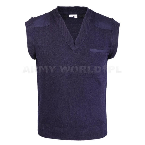 Woolen Vest Unisex Navy Blue Genuine Military Surplus Used