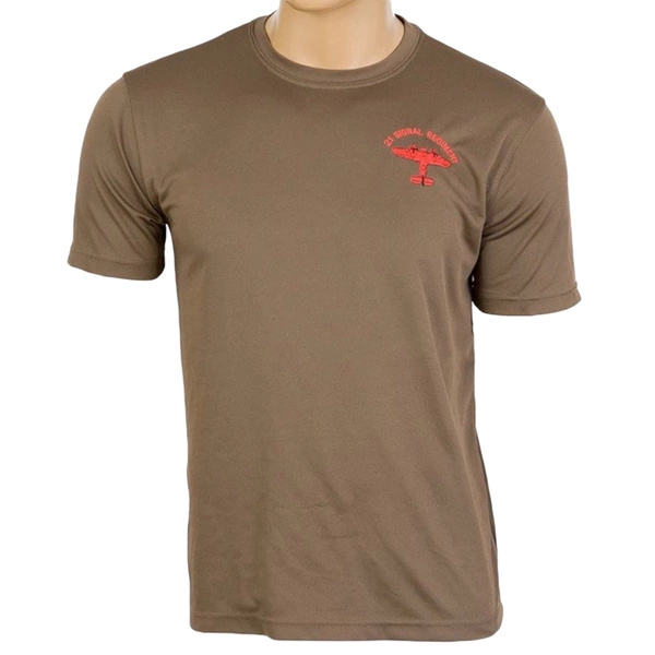 T-shirt Termoaktywny Coolmax Z Nszywką 21 Signal Regiment Brązowy Oryginał Demobil DB