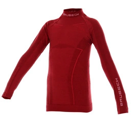 Bluza Dziewczęca Junior Active Wool Brubeck Bordowa (LS1369)