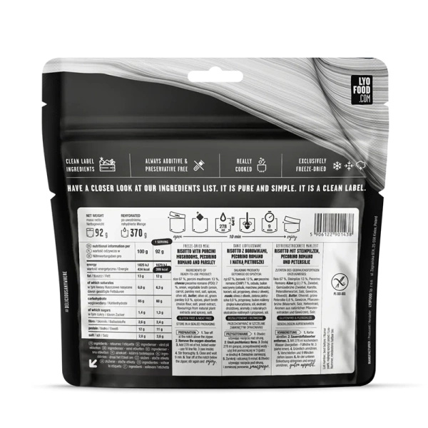 Liofilizowane Risotto Z Borowikami LYOFOOD 370 g