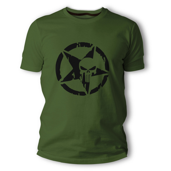 T-Shirt Military Punisher TigerWood Olive