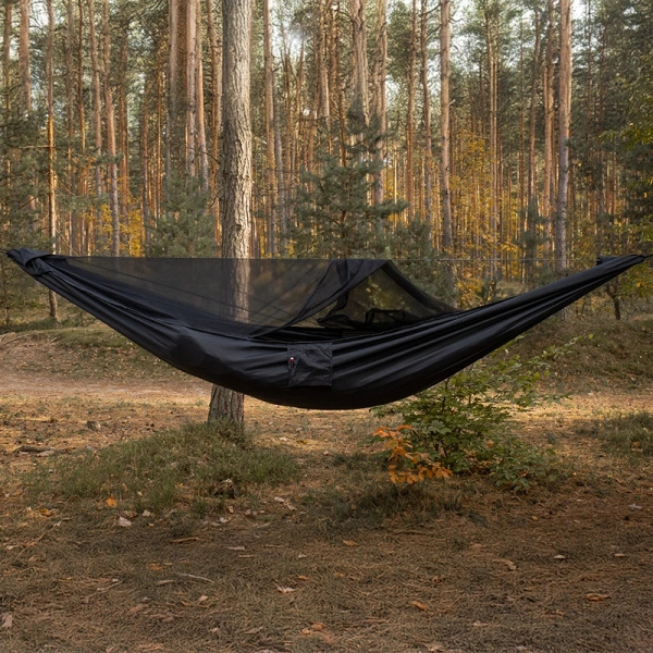 Hamak Lekki Turystyczny Ważka V2 Long + Moskitiera Pocket TigerWood Czarny