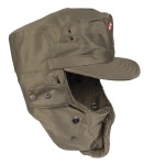 Czapka Uszatka Wojskowa Austriacka Olive Oryginał Demobil BDB