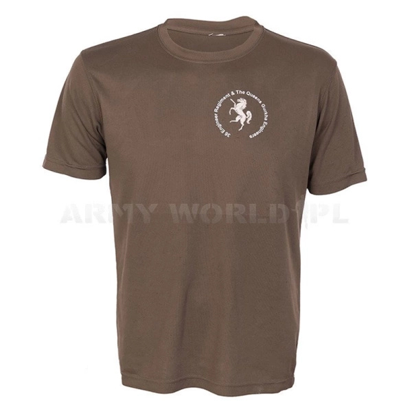 T-shirt Termoaktywny Coolmax Z Naklejką The Queens Gurkha Engineers Brąz Oryginał Demobil DB