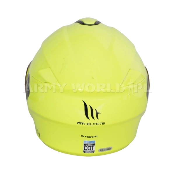 Kask Motocyklowy MT Helments Storm Neonowy Oryginał Demobil BDB
