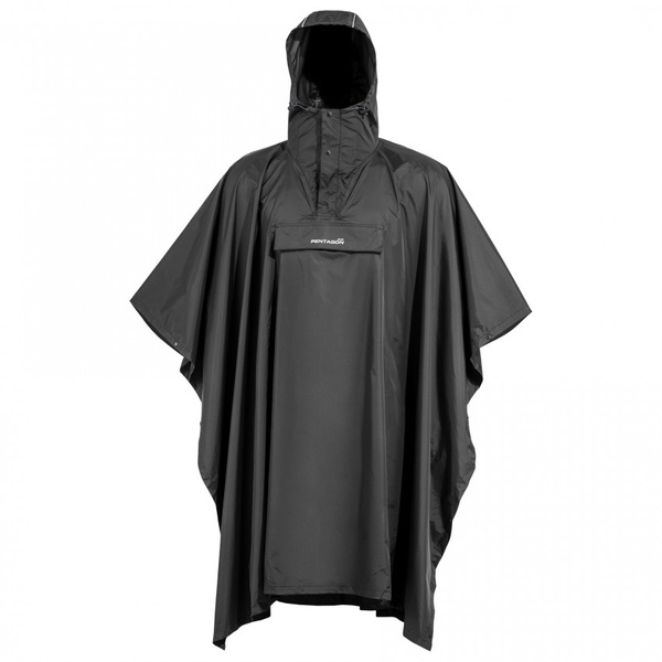 Peleryna Przeciwdeszczowa Cloudburst Packable Rain Poncho Pentagon Czarna (K07018)