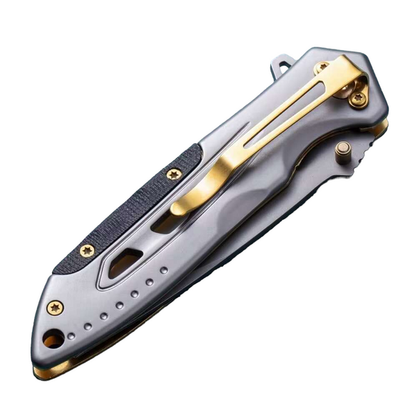 Nóż Składany Ratowniczy JB Tacticals Srebrny (JB-KNF-0004)