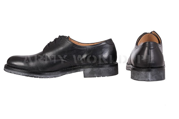 Buty Galowe Skórzane VAN LIER Czarne Oryginał Demobil DB