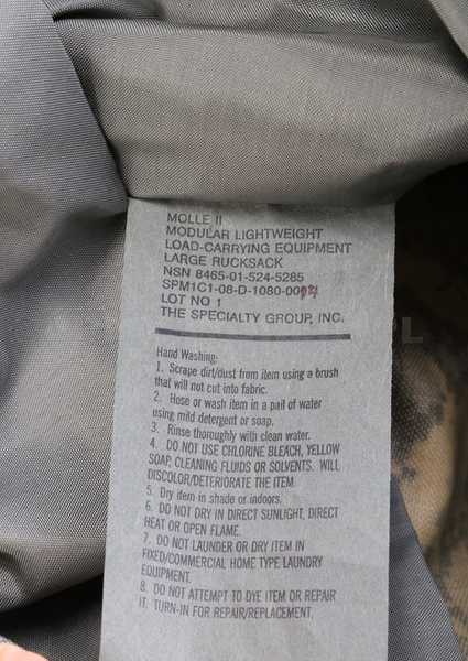 Plecak Wojskowy MOLLE II / Modular Lightweight Load - Carrying Equipment Rucksack Large Us Army UCP Oryginał Demobil II Gatunek