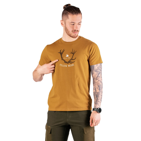 T-shirt Bawełniany FNT Antler Tagart Miodowy