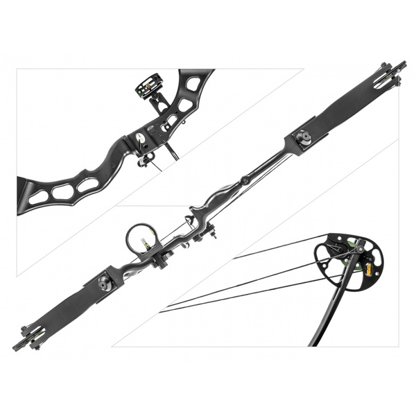 Łuk Bloczkowy Dla Dorosłych Predator III 35-65 lb 35,5" Poe Lang Czarny (CO-032BS)