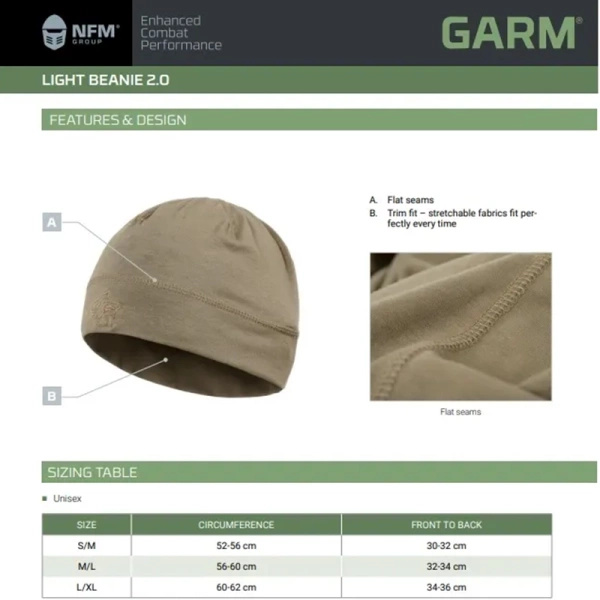 Czapka GARM LIGHT BEANIE 2.0 NFM Raptor Green