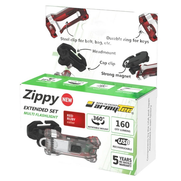 Latarka Multifunkcyjna Armytek Zippy Extended Set Red (F06101R)