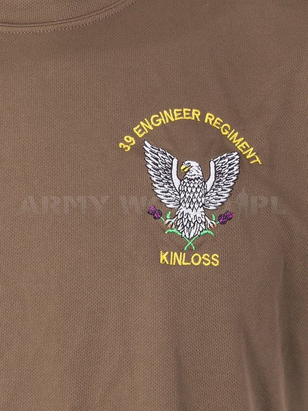 Thermoactive T-shirt Coolmax With Badge Engineer Regiment Brown Original Used