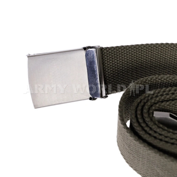 Pas Parciany Wojskowy Srebrna Klamra Olive Oryginał Nowy