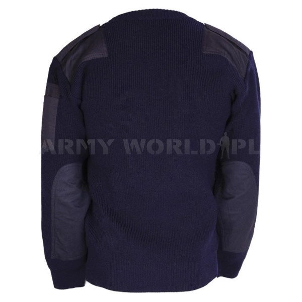 Dutch Army Woolen Sweater 70% Wool Navy Blue Genuine Military Surplus Used