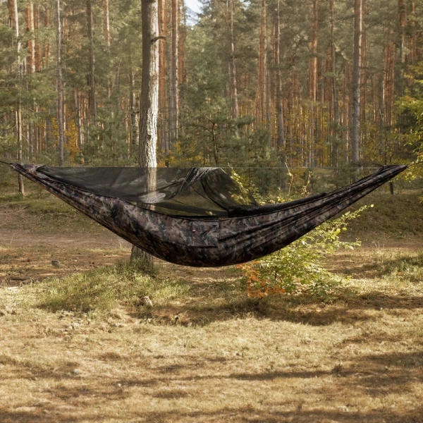 Hamak Lekki Turystyczny Ważka V2 + Moskitiera Pocket TigerWood Camo