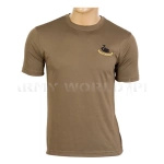 T-shirt Termoaktywny Coolmax Z Naszywką 215 Signal Squadron Brązowy Oryginał Demobil BDB