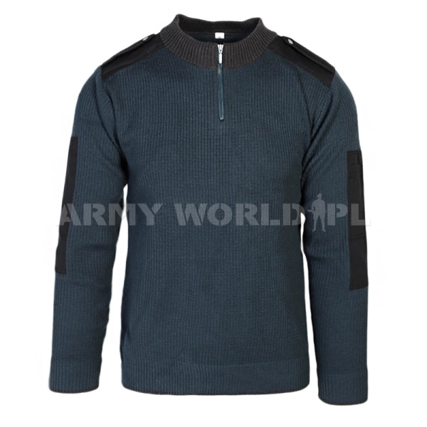 Sweter Wojskowy Z Zamkiem Vision Turkusowy Oryginał Demobil BDB