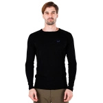 Koszulka Z Długim Rękawem Remus 100% Wełna Merino Woolona Czarna