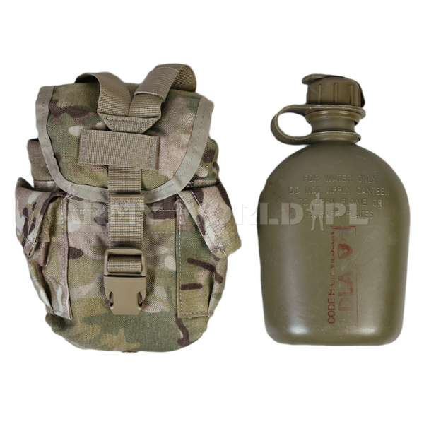 Manierka US Army 1L + Pokrowiec Molle Multicam Oryginał Demobil BDB