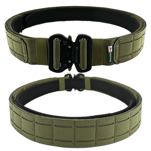 Pas Taktyczny Molle Laser Cut Z Pasem Wewnętrznym JB Tacticals Olive Green