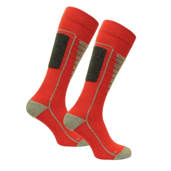 Skarpety Narciarskie Wełna Merino Woolona Czerwone