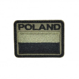 Emblemat Flaga Polski Gaszona POLAND Olive 52 x 42 mm