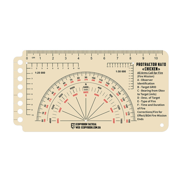 Linijka Ecopybook Tactical Protractor NATO "Chicken" M-Tac (ET-MTC-LPR-NATO-CHIC)