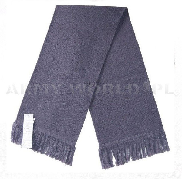 Szalik Wełniany Zimowy Oficerski Wojska Polskiego 535/MON Stalowy Oryginał Nowy