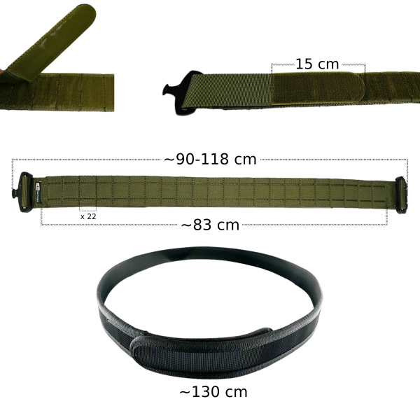 Pas Taktyczny Molle Laser Cut Z Pasem Wewnętrznym JB Tacticals Olive Green