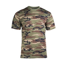 Military T-shirt Woodland Short sleeves Mil-tec New