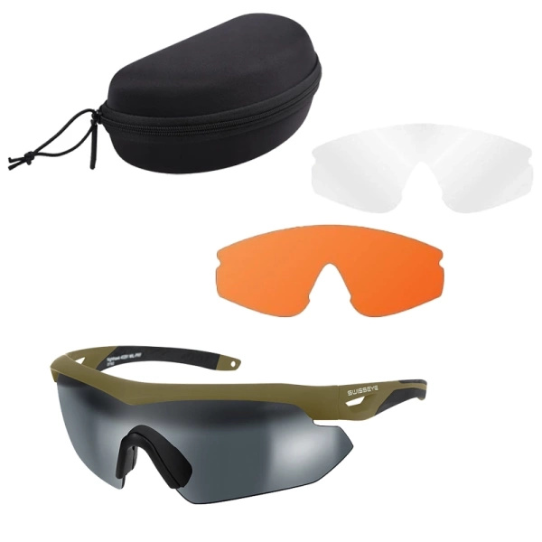 Okulary Taktyczne SwissEye NIGHTHAWK Coyote + 3 Szybki 