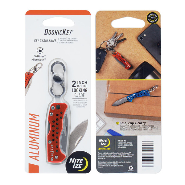 Folding Knife Keyring DoohicKey Key Chain Knife Nite Ize Red (KMTK-10-R7)