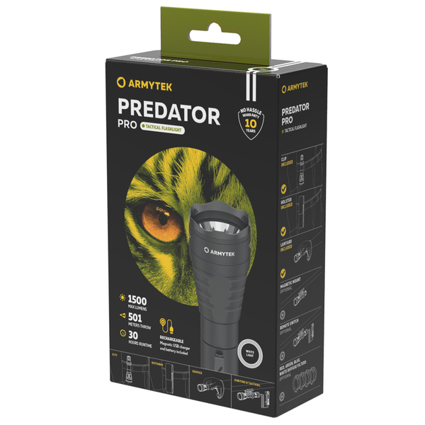 Hand Torch Armytek Predator Pro Magnet 1500 lm Black (F07301C)