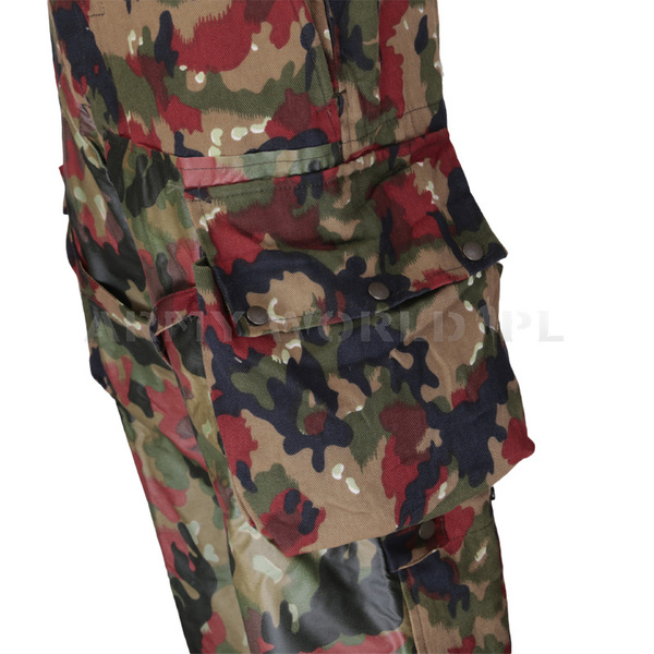 Spodnie Wojskowe Szwajcarskie Z Szelkami M70 Alpentarn Oryginał Demobil II Gatunek