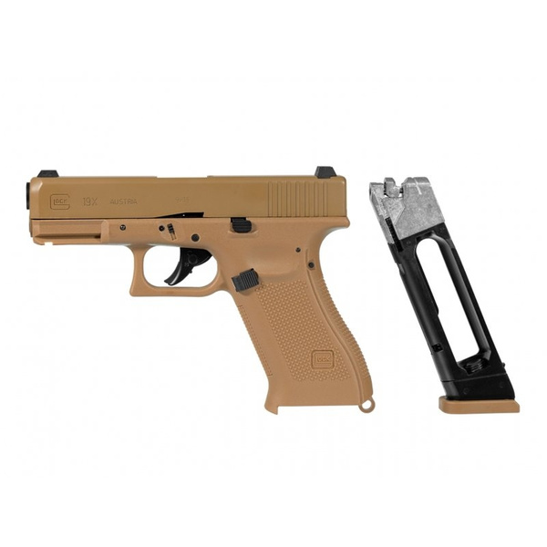 Pistolet Wiatrówka Glock 19X Blowback 4,5 mm BB CO2 Coyote (5.8367)