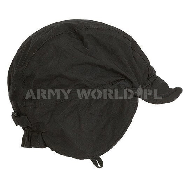 Military Ushanka Cap Waterproof HASSING Black Genuine Surplus Used 