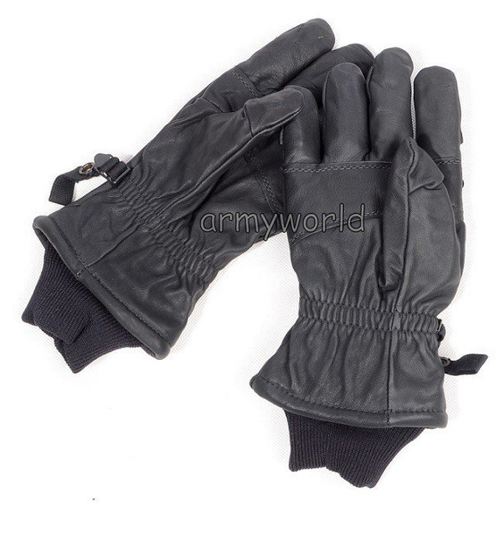 Leather Gloves US Army Intermediate Cold/ Wet Black Original Used