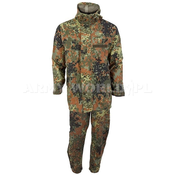 Komplet Gore-Tex Przeciwdeszczowy Wojskowy Bundeswehr Flecktarn Oryginał Demobil II Gatunek