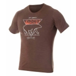 Koszulka Męska Z Krótkim Rękawem Termoaktywna Outdoor Wool Brązowy Niedźwiedź (SS1265M)