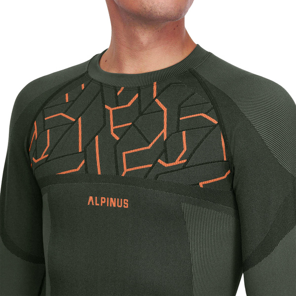 Bielizna Termoaktywna Alpinus Gausdal Set Zielono / Pomarańczowa (SI35149)